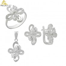 Gümüş zirkon taşlı set